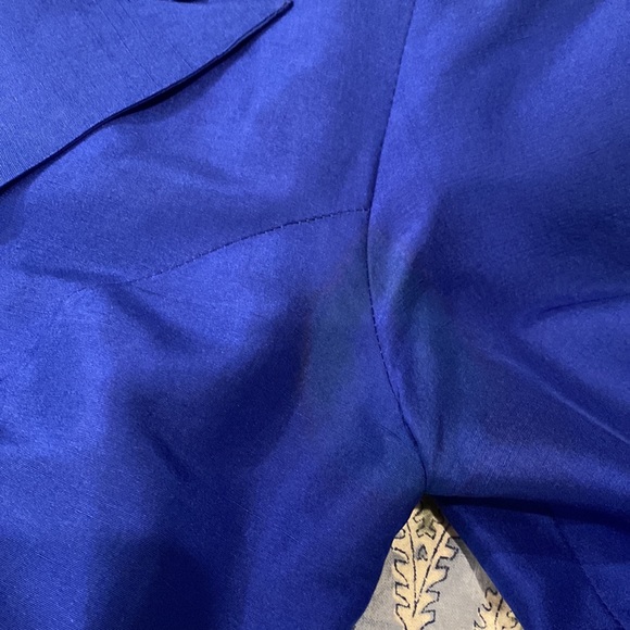 VTG Korean Cobalt-Blue Silk Double-Breasted Coat/Dress, EUC, 4P - Picture 11 of 16